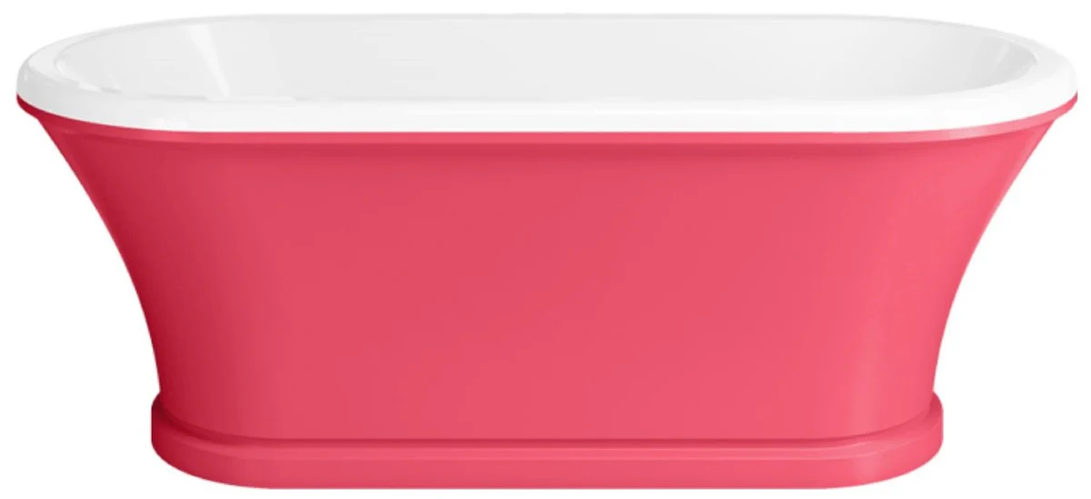 Art Nouveau bathtub pink / white 170 cm - Freestanding retro style bathtub