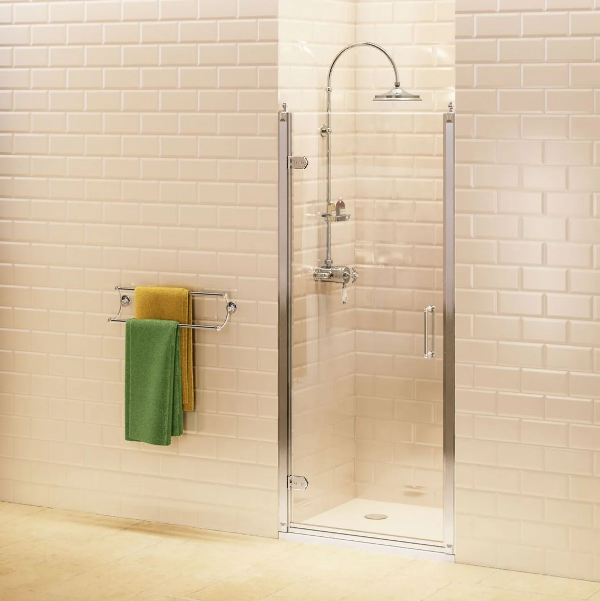 Luxury bathroom shower door silver - various sizes - shower cubicles glass hinged door - bathroom accessories - luxury shower doors - luxury quality