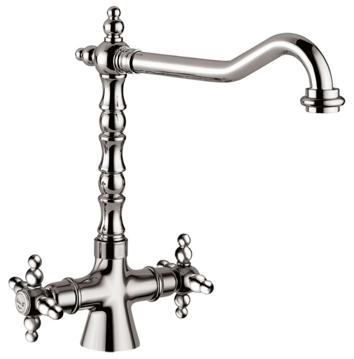 Art Nouveau Retro Washbasin Tap Silver H. 30.5 cm - Washbasin Tap Made in Italy