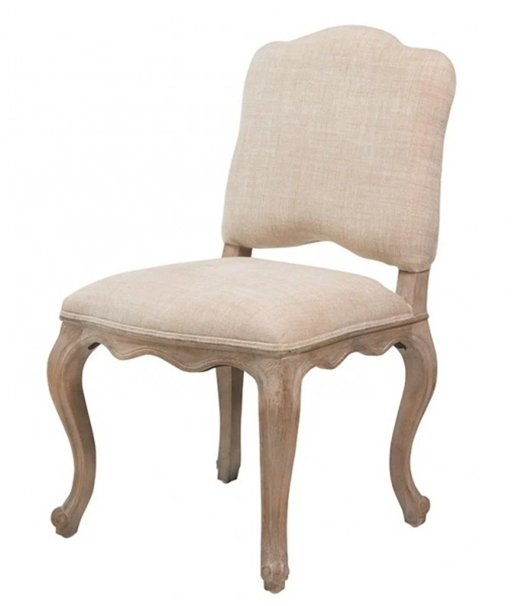 Luxury Baroque Dining Chair Lion Naturale Linen - Furniture Restaurant Hotel