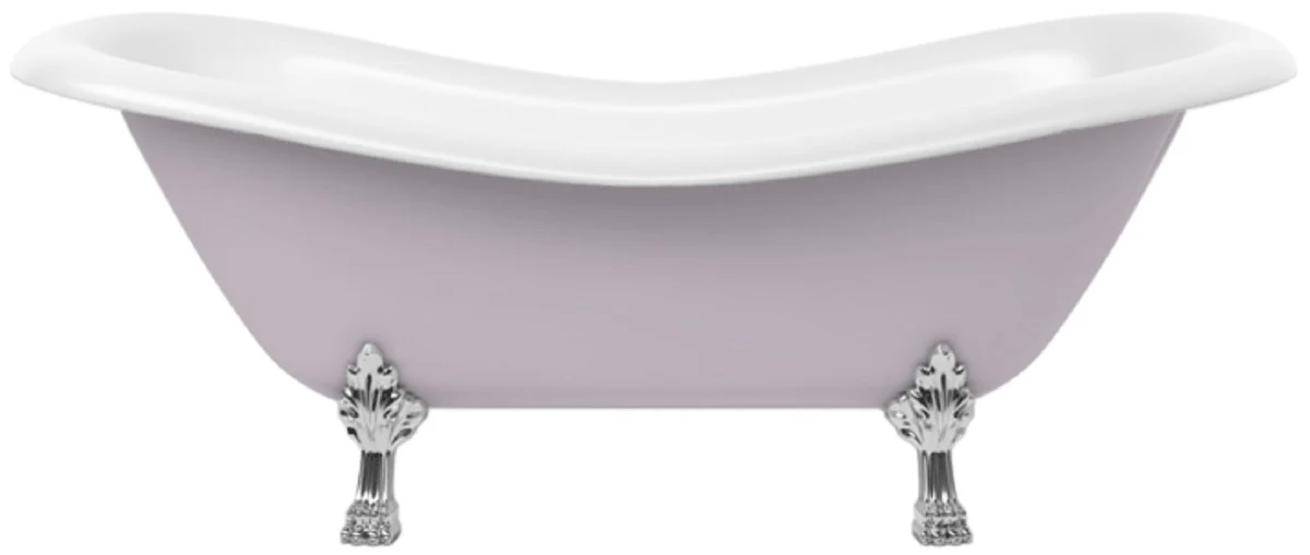 Art Nouveau bathtub gray / white / silver 188 cm - Freestanding retro style bathtub