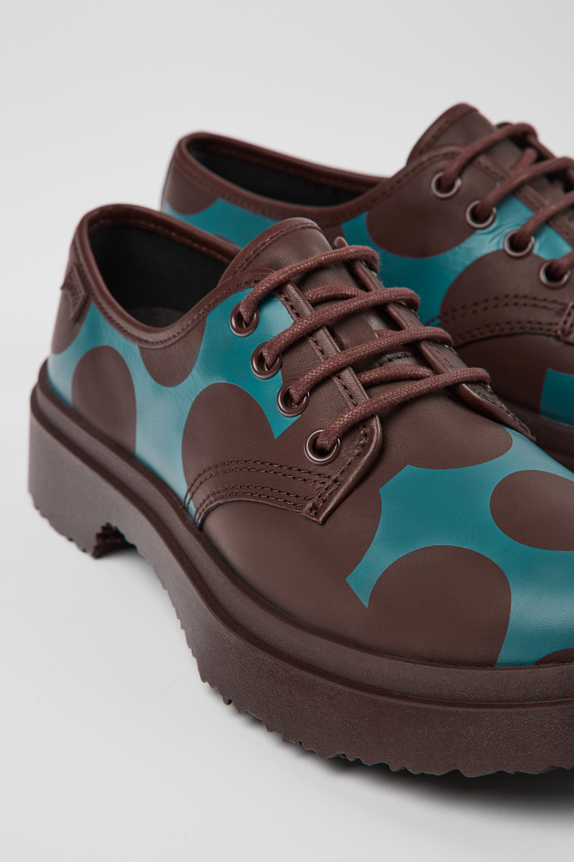 Twins - Burgund und blaue Lederschuhe für Frauen