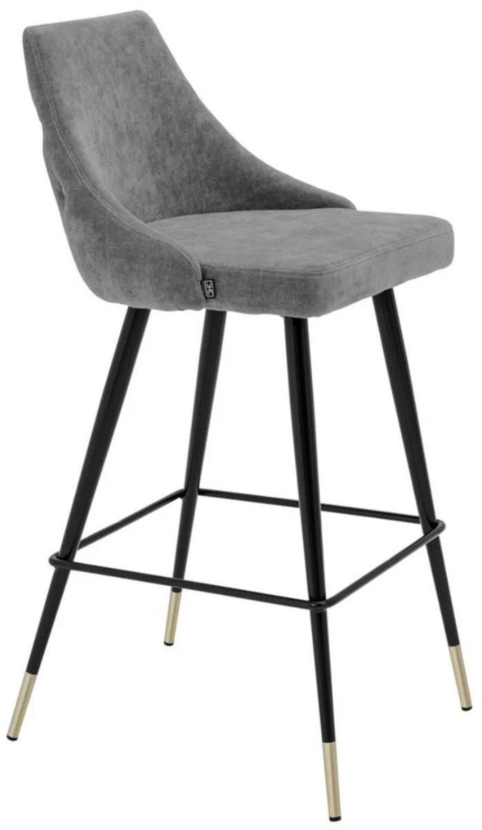 Luxury bar chair gray / black 47 x 52 x H. 101 cm - luxury bar furniture