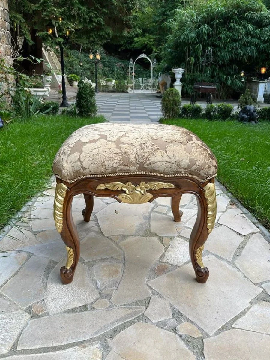 Pompöös by Luxus Baroque Stool Brown / Gold - Pompööser Baroque Stool designed by Harald Glööckler - Pompööser Baroque Furniture