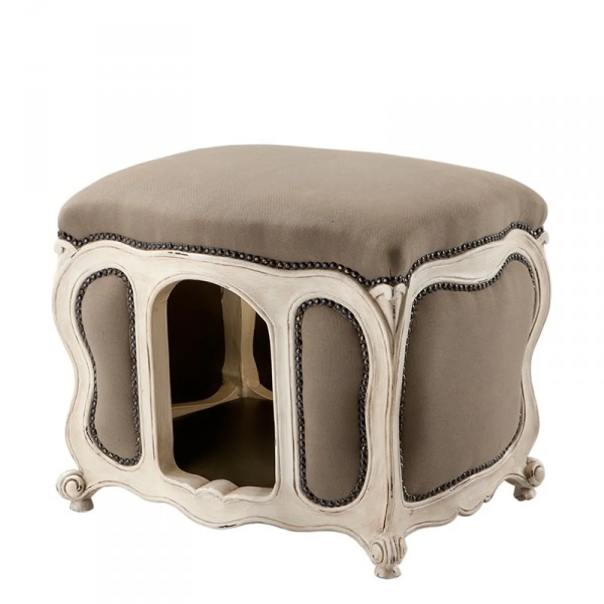Baroque Dog & Cat House Luxury Sand Color / Antique White