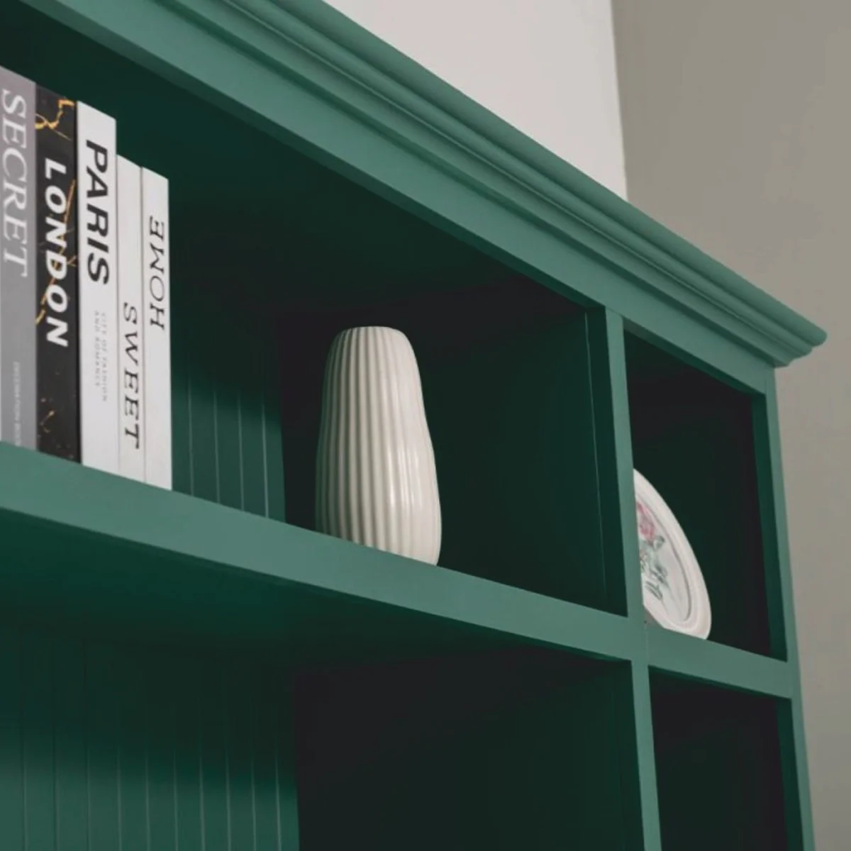 Country house style bookcase green 254 cm - country house style furniture