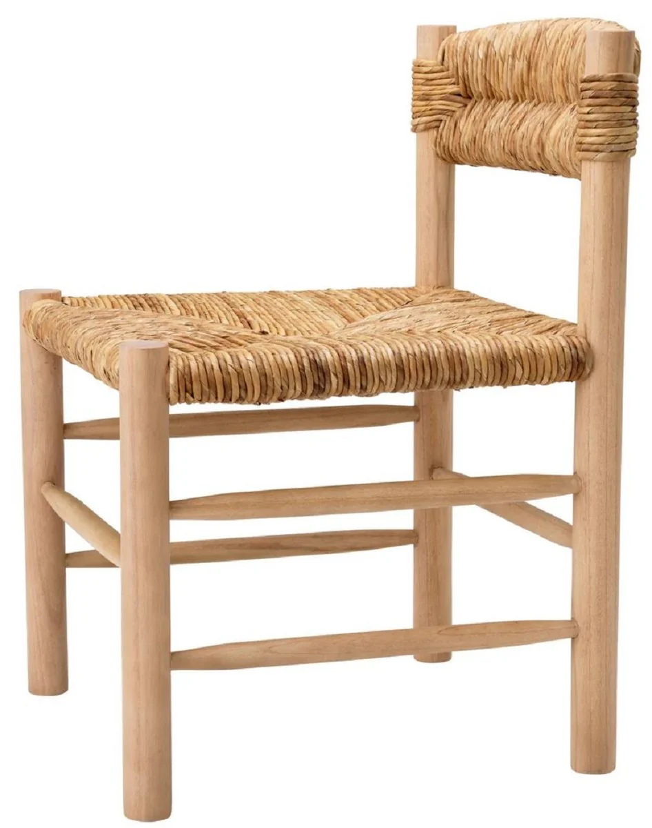 Luxury dining room chair natural colors 54 x 62.5 x H. 80.5 cm - solid wood kitchen chair - dining room furniture - luxury furniture - dining room furnishings - luxury furnishings