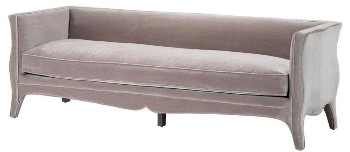 Living room sofa gray 225 x 79 x H. 75 cm - luxury velvet sofa