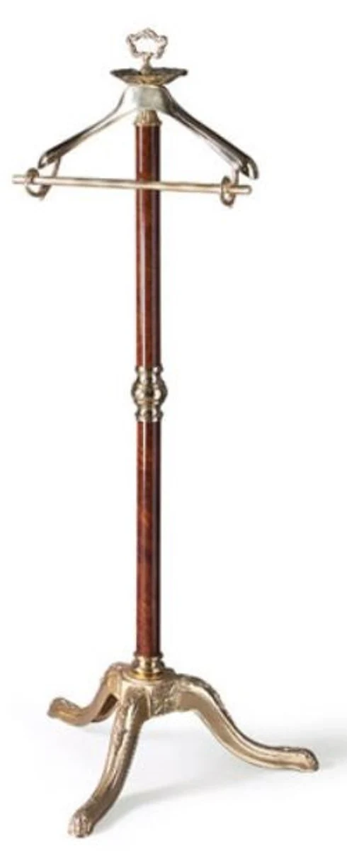 Luxury Baroque Dressboy brass colored / dark brown 40 x 40 x H. 133 cm - Elegant brass clothes rack - Baroque hotel cloakroom furniture