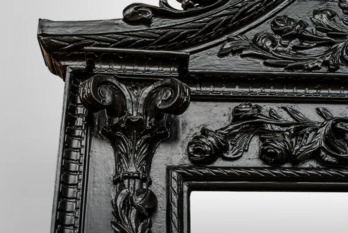 Gigantic baroque mirror lion black H 270 cm W 165 cm - noble & magnificent