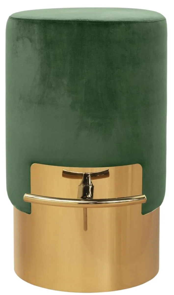 Luxury bar stool green / gold Ø 46 x H. 76 cm - bar furniture