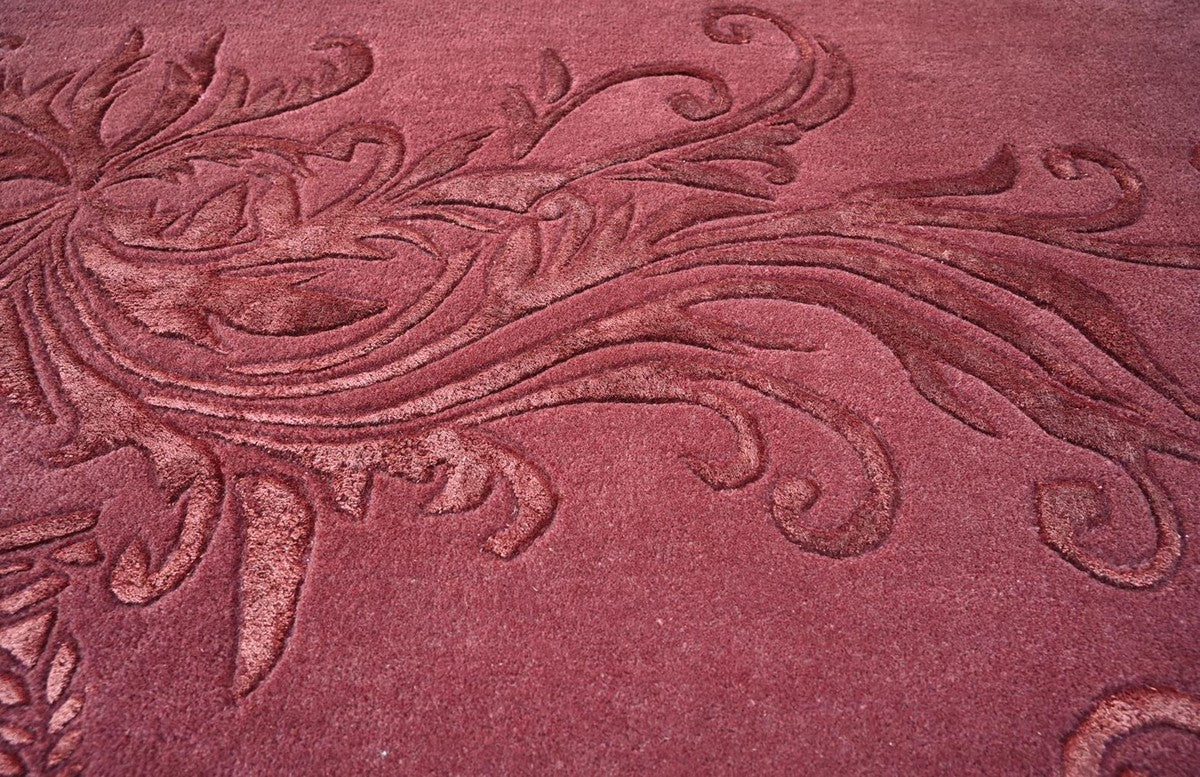 Pompöös by Luxury Baroque Carpet Crown by Harald Glööckler Bordeaux Red - Various Sizes