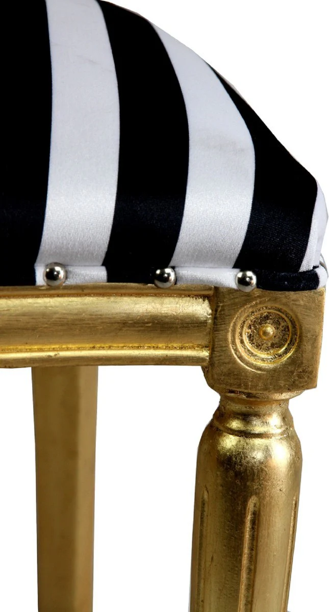 Pompöös by Luxury Baroque Dining Room Chairs Pink Lips Black / White Stripes / Gold - Pompöös Baroque Chairs designed by Harald Glööckler - 6 dining room chairs