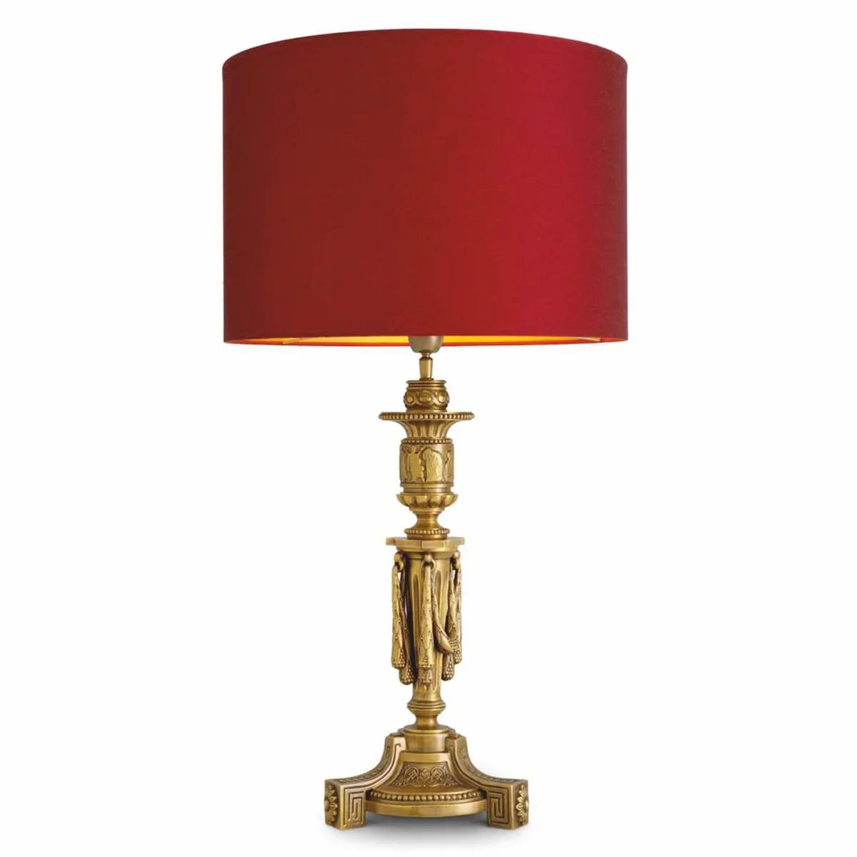 Luxury Baroque table lamp antique gold / red H. 83.5 cm - Baroque desk lamp