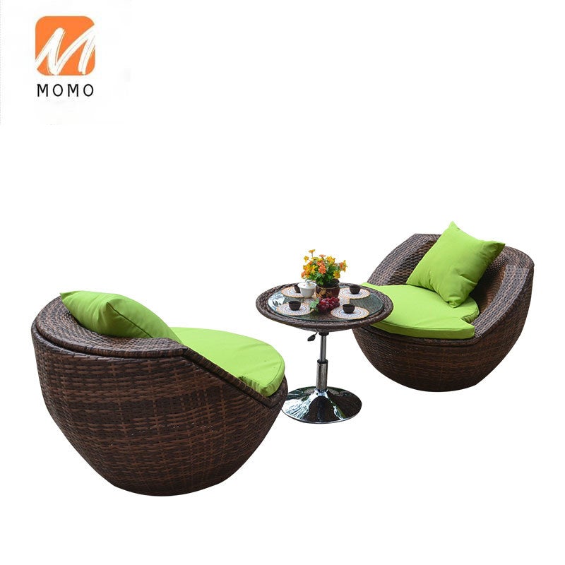 Nordic Outdoor Möbel Strand Garten Balkon Stackable Ball Form Outdoor Seater Freizeit Rattan Sofa Stuhl