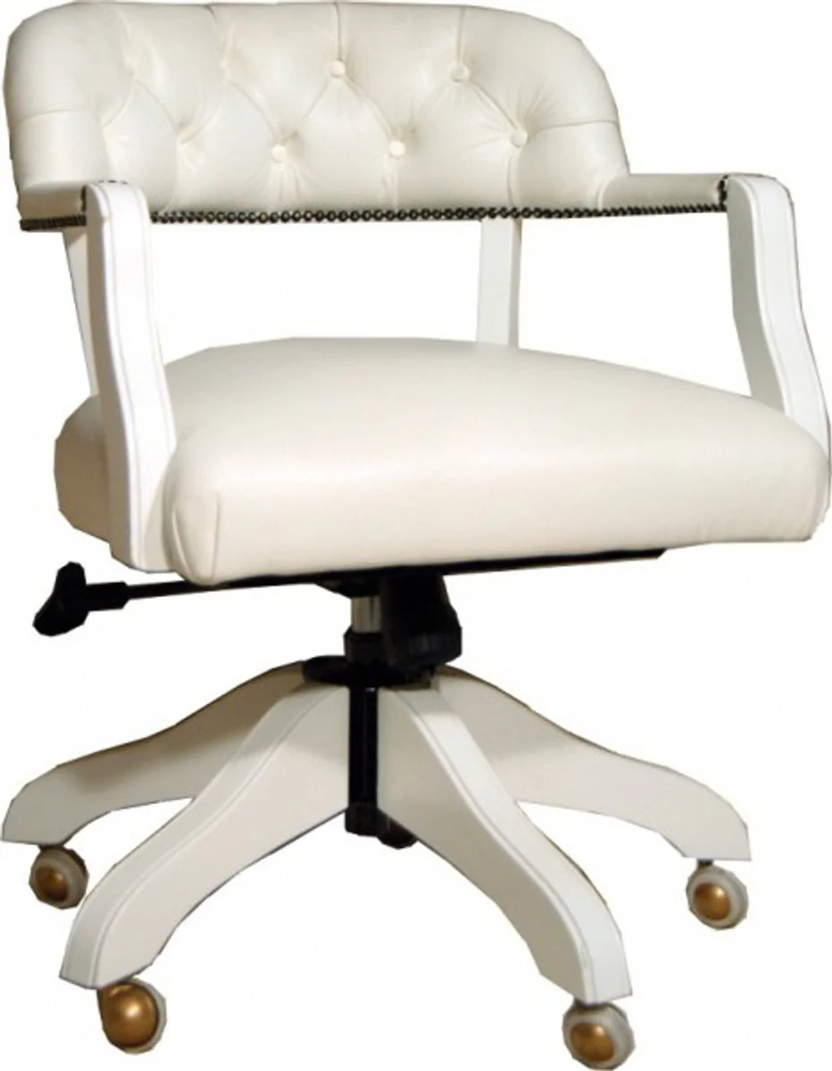 Luxury Genuine Leather Office Chair White Swivel Chair Desk Chair - Executive Chair