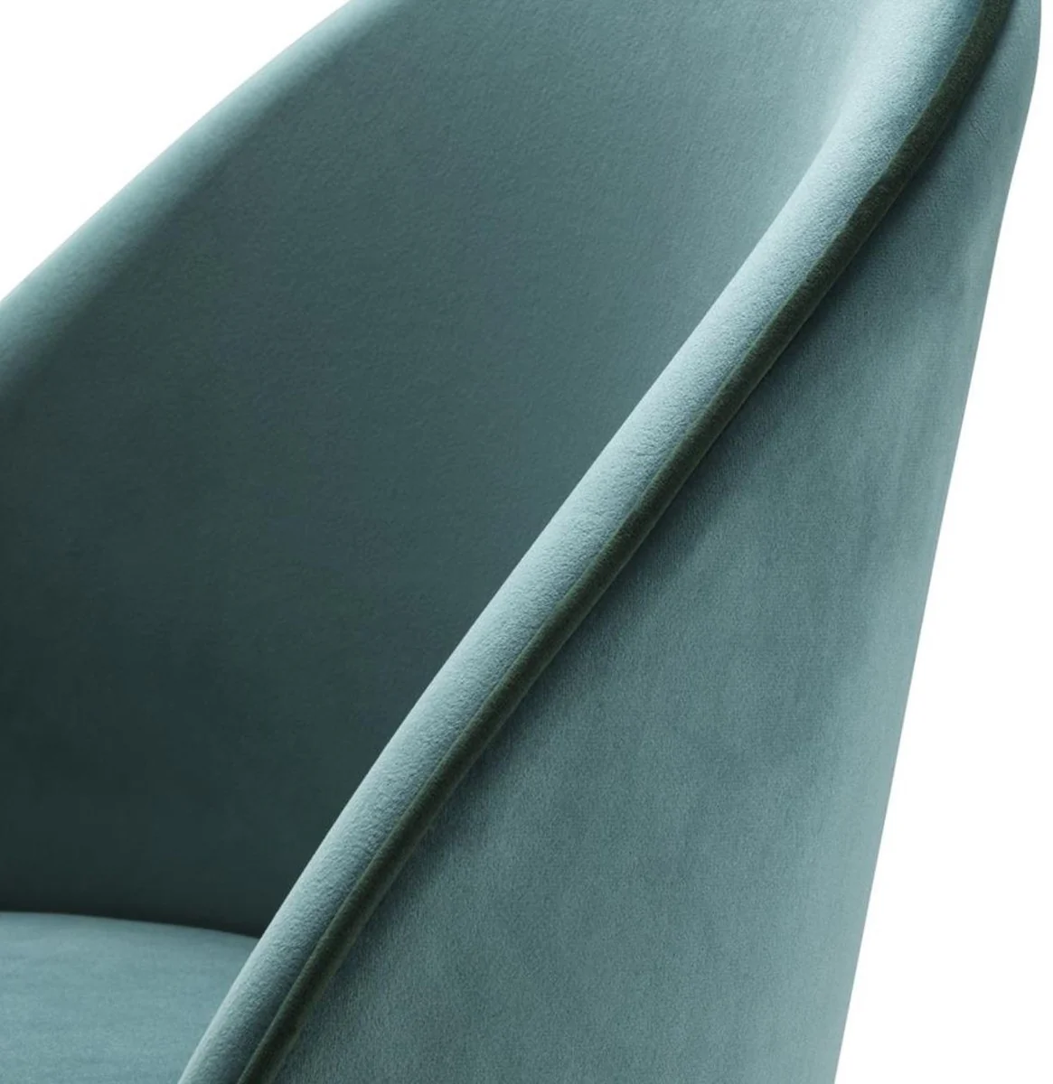 Luxury dining room chair set turquoise / black / brass 55 x 64 x H. 83 cm - Dining room furniture - Luxury collection