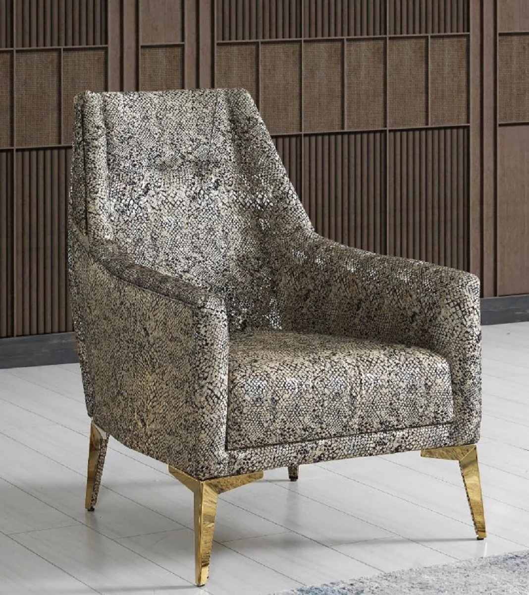 Luxury living room set gray / gold - 2 sofas & 2 armchairs & 1 coffee table - modern living room furniture - luxury quality