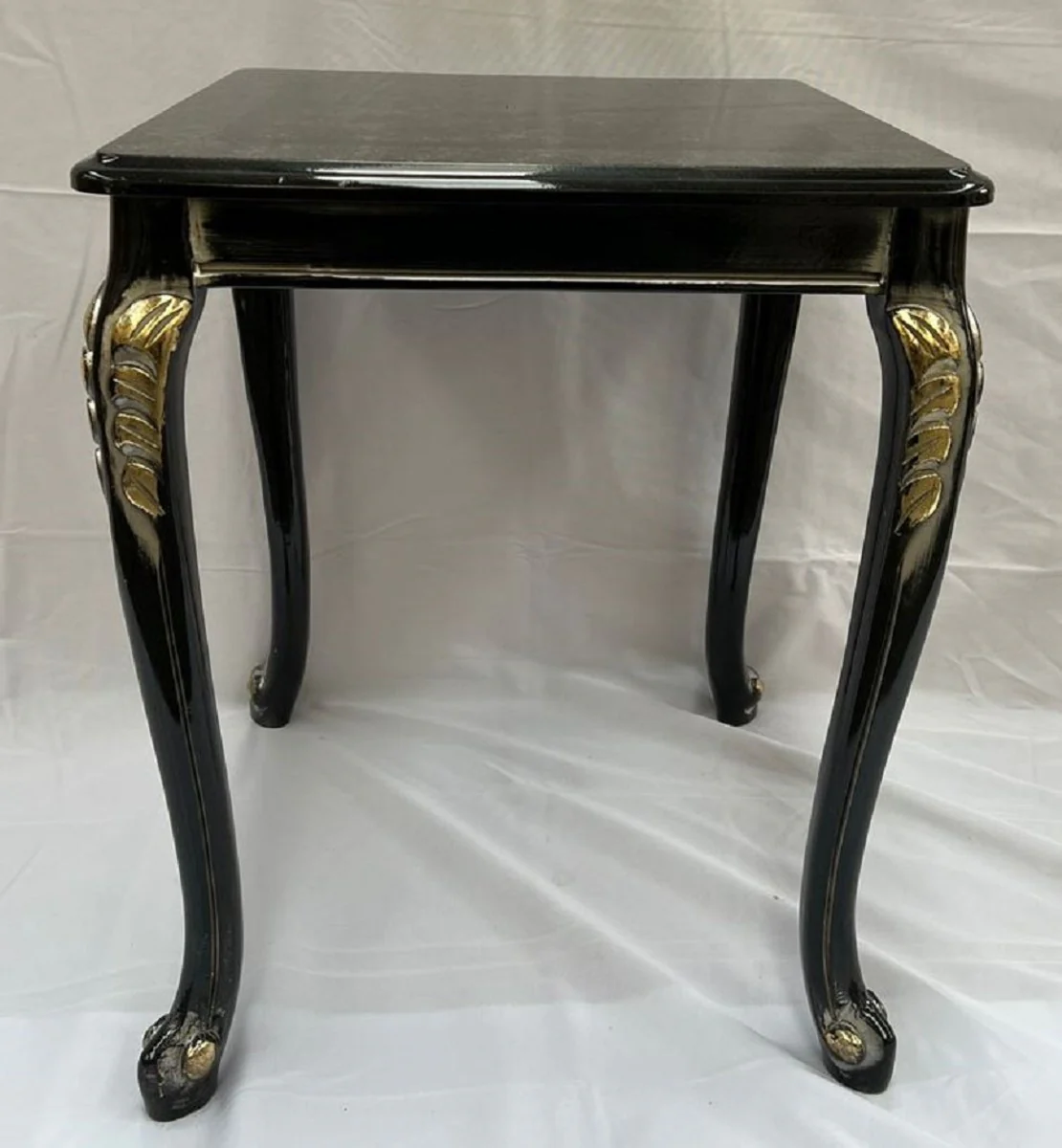 Luxury Baroque Solid Wood Side Table Black / Gold - Square Table in Baroque Style - Baroque Furniture - Noble & Magnificent