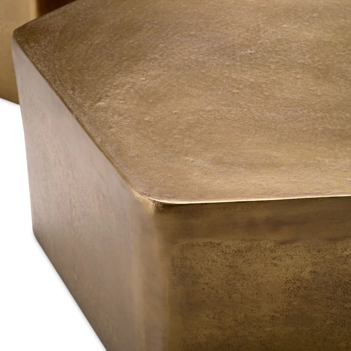 Luxus Aluminum Couchtisch 3er Set Vintage Brass