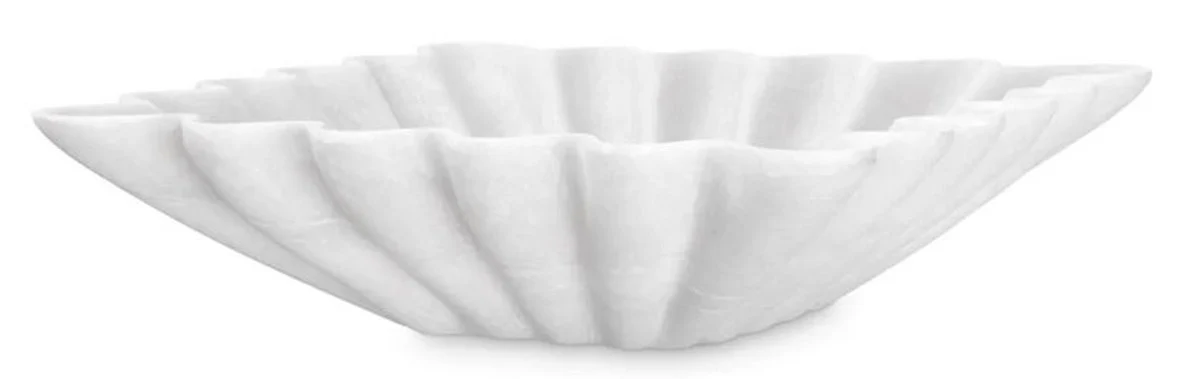 Luxus Deko Marmor Schüssel Weiß 30,5 x 30,5 x H. 8 cm - Deko Schale - Quadratische Obstschale - Esstisch Deko - Deko Accessoires - Luxus Accessoires - Luxus Qualität