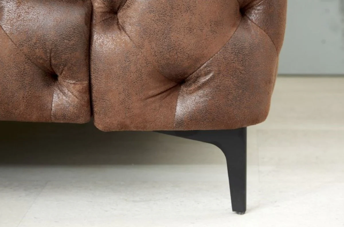 Chesterfield living room armchair antique brown 120 x 100 x H. 70 cm - Chesterfield living room furniture