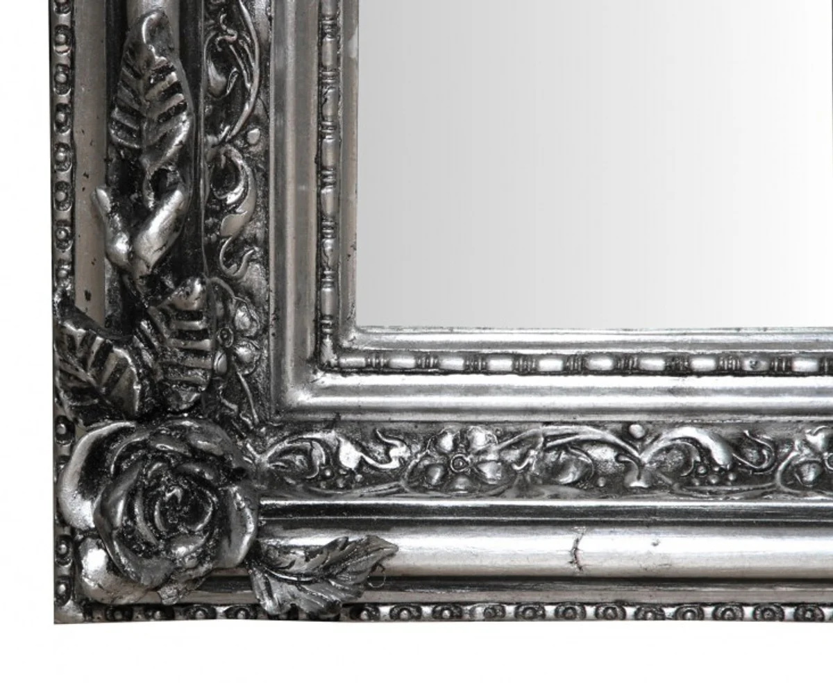 Baroque wall mirror silver antique look height 159 cm, width 89 cm - noble & magnificent