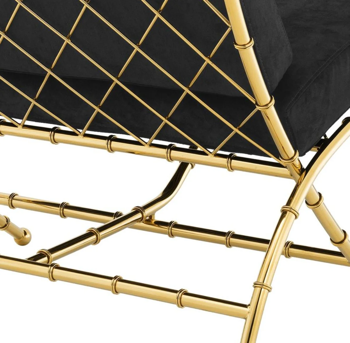 Luxury folding chair gold / black 75 x 81.5 x H. 92 cm - luxury furniture