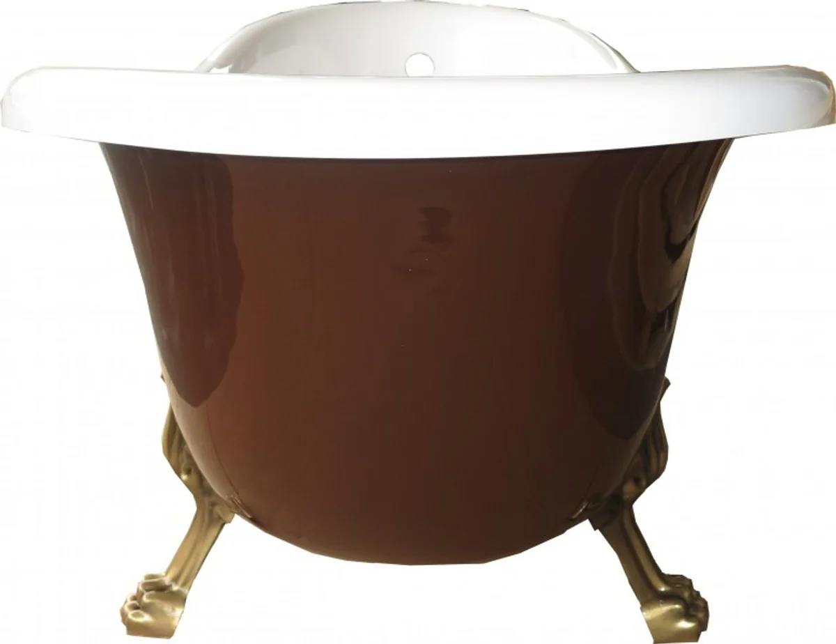 Freestanding luxury bathtub Art Nouveau Roma brown/white/old gold 1695mm from - Baroque Bathroom - Retro Antique Bathtub