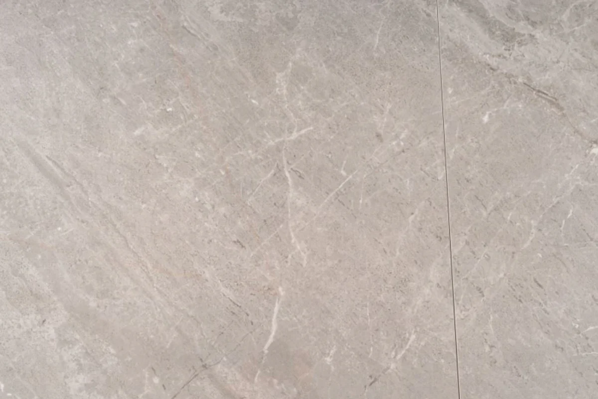 Luxury dining table gray / matt anthracite 160-210 x 90 x H. 76 cm - Modern extendable dining room table with ceramic tops in marble look - Luxury dining room furniture