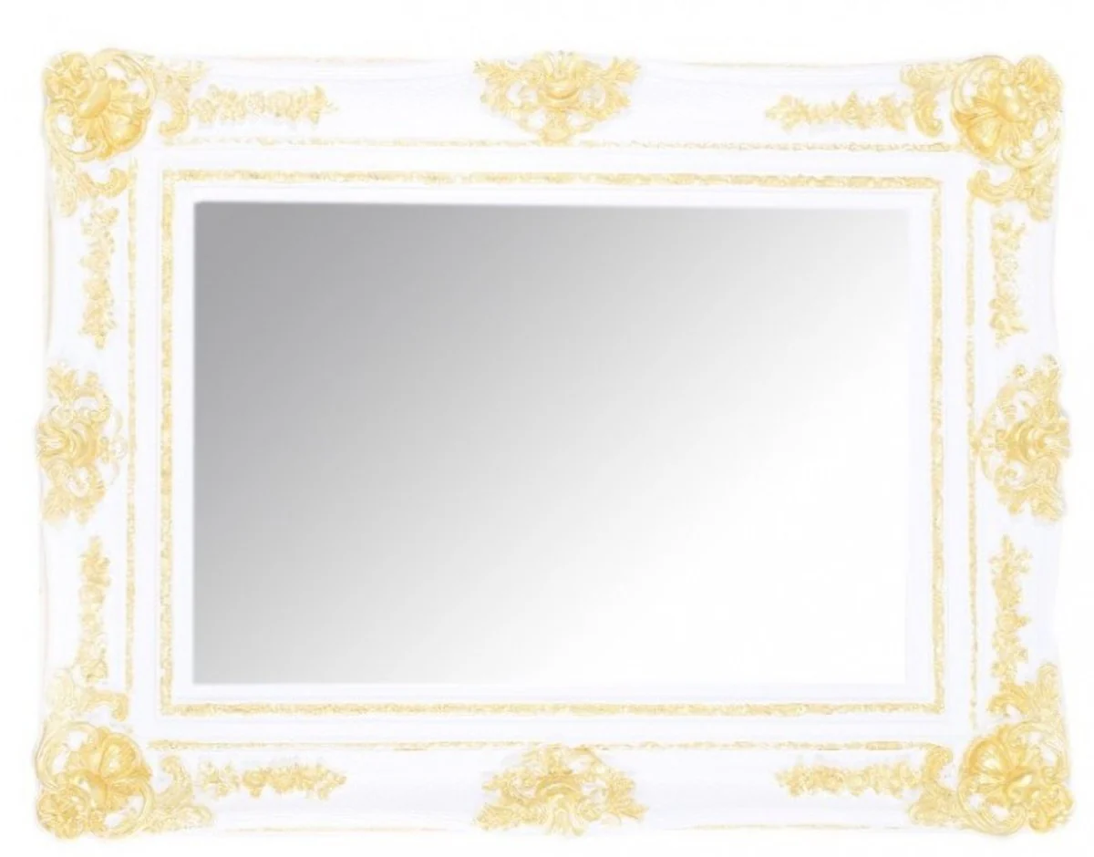 Baroque wall mirror white / gold height 130 cm, width 96 cm - noble & magnificent