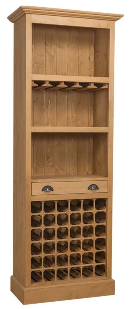 Country house style bar cabinet natural colors 78 x 41 x H. 210 cm - country house style wine cabinet