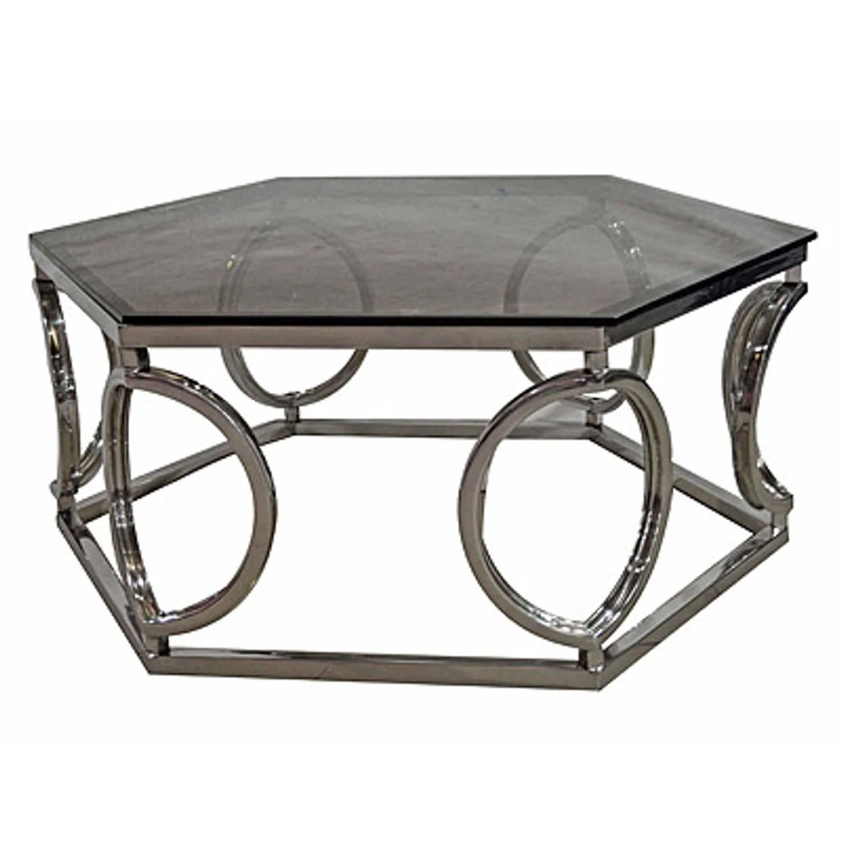 Art Deco luxury coffee table with glass top 99 x 99 x H.40 cm - luxury hotel furniture