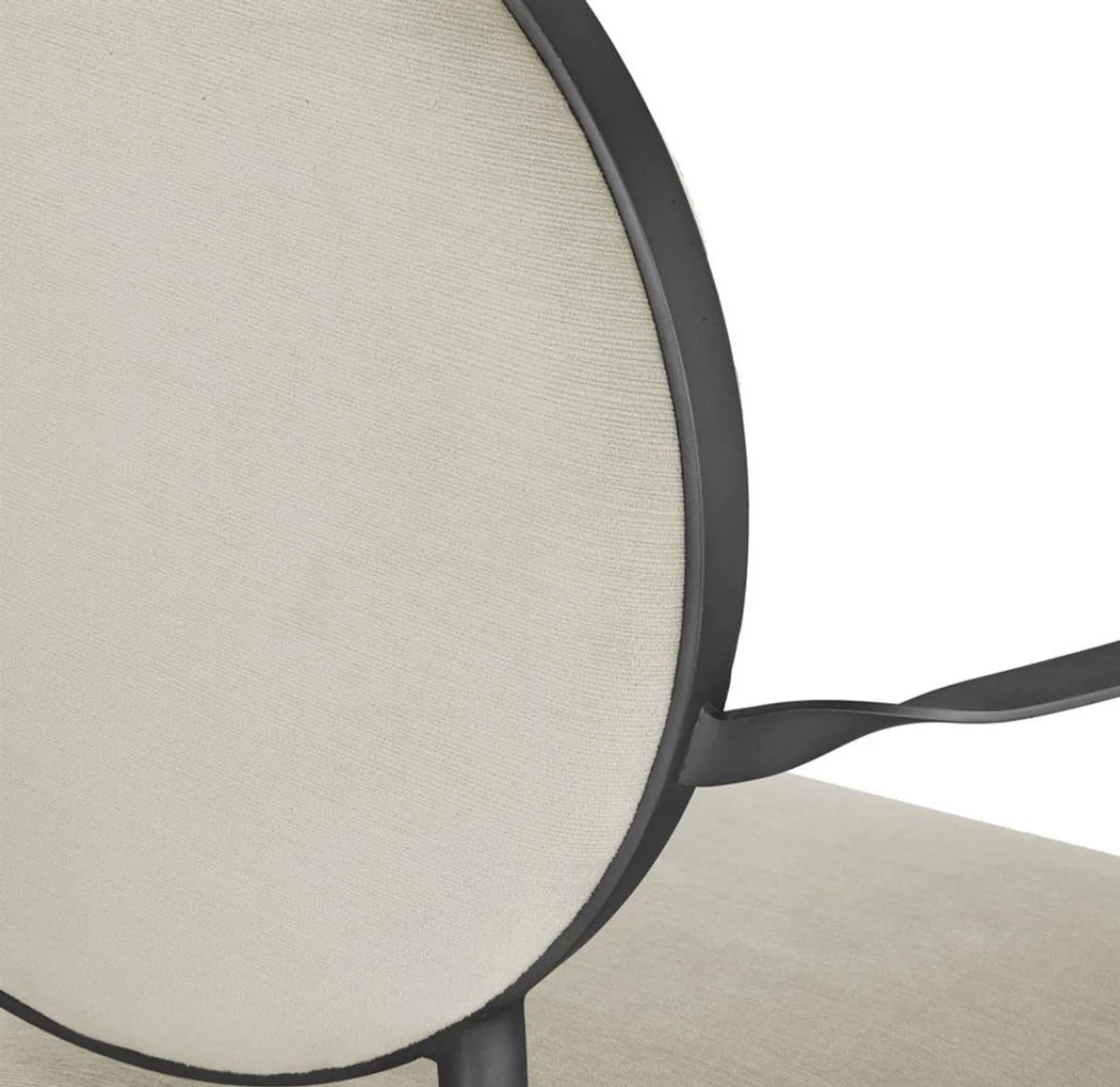 Dining room chair with armrests matt silver / light gray 60.5 x 60 x H. 91 cm - Luxury dining room furniture