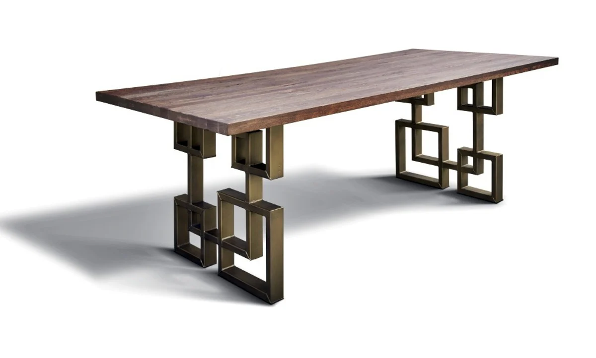 Industrial design dining table - oak - 200 x 100 x H. 78 cm - Luxury dining room furniture