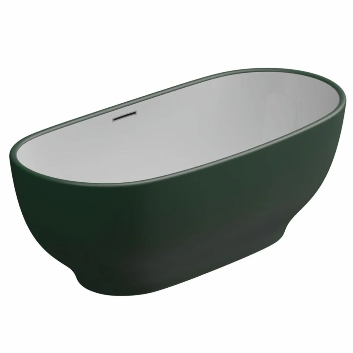 Freestanding luxury acrylic bathtub dark green / white 170 cm - Made in Italy