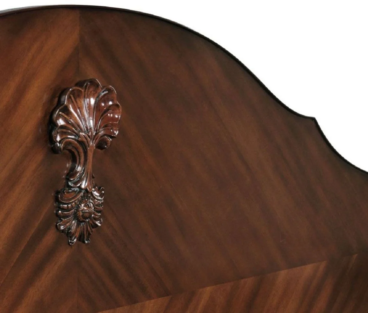 Luxury Baroque Double Bed Dark Brown - Handcrafted Solid Wood Bed - Bedroom Furniture in Baroque Style - Noble & Magnificent