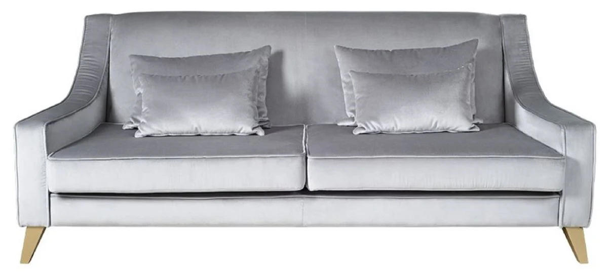 Luxury neoclassic sofa silver / gold 202 x 94 x H. 85 cm - living room sofa - hotel sofa - living room furniture - hotel furniture - luxury furniture - neoclassic furniture