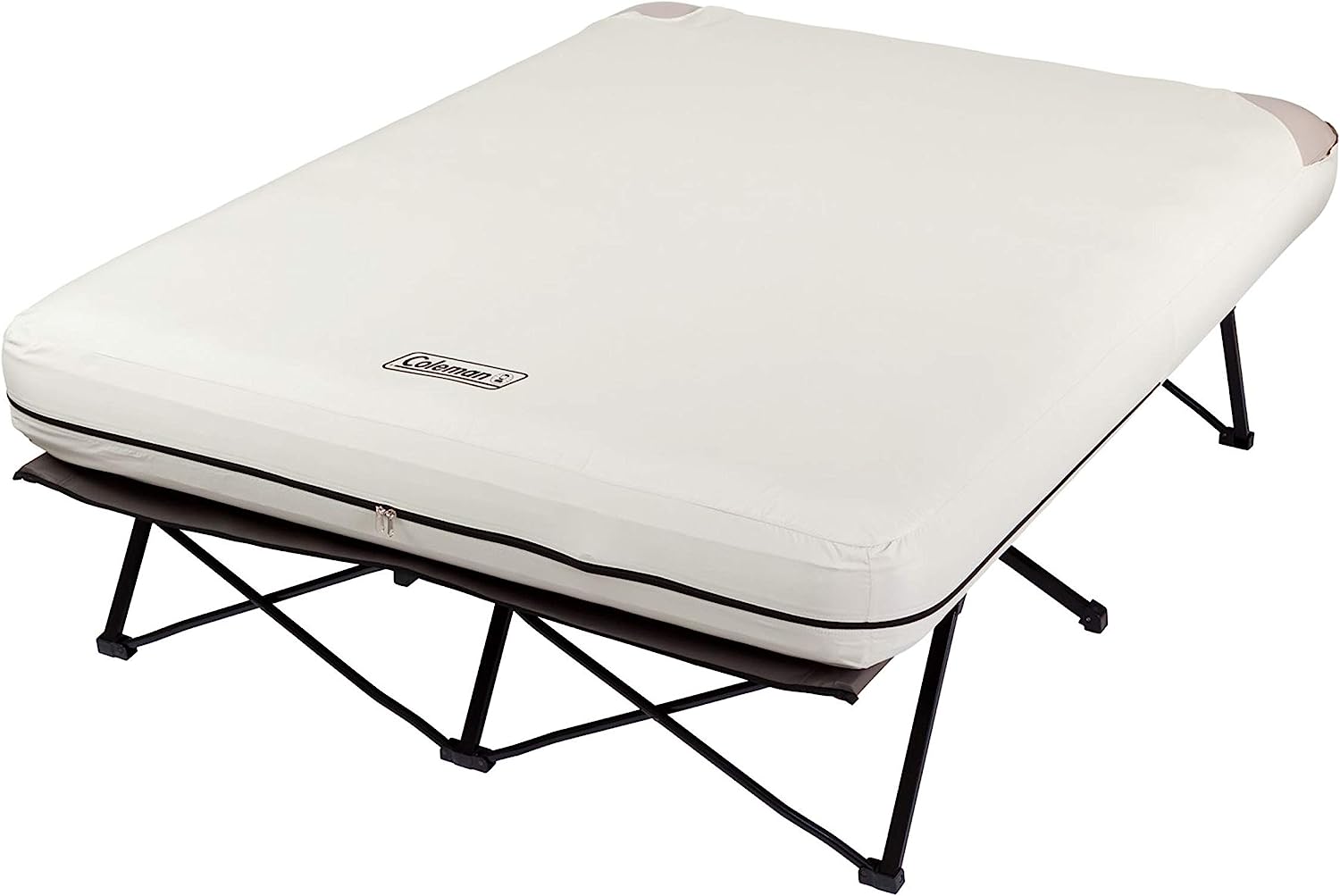 Coleman Camping Cot, Air Mattress und Pump Combo, Faltlager Cot und Air Bed mit Seitentisch und Batteriebetriebene Pumpe