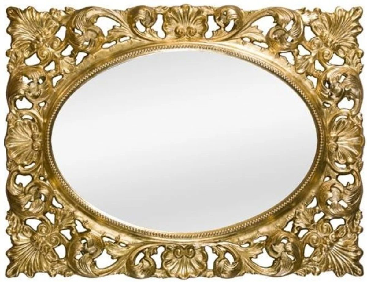 Luxury baroque wall mirror gold 73 x 6 x H. 95 cm - living room mirror - cloakroom mirror - baroque mirror
