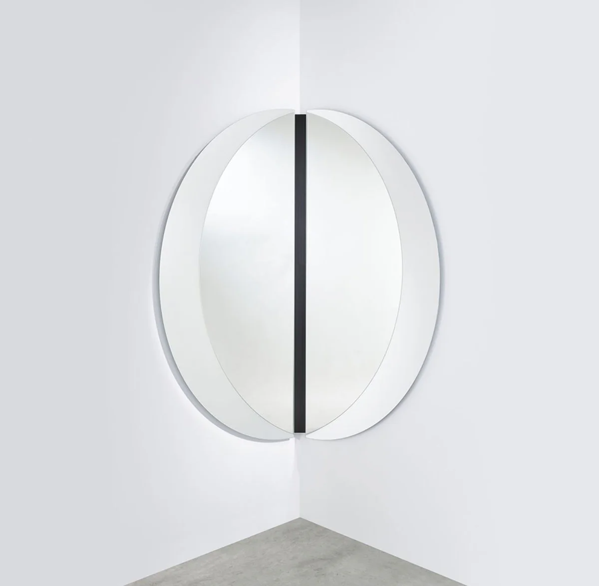 Luxury corner mirror black 150 x 3.5 x H. 150 cm - corner wall mirror - hotel mirror - boutique mirror - luxury quality