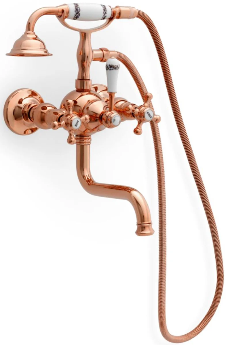 Art Nouveau bathtub faucet with hose and hand shower - Various colors - Neoclassical bathroom accessories - Luxury bathroom accessories