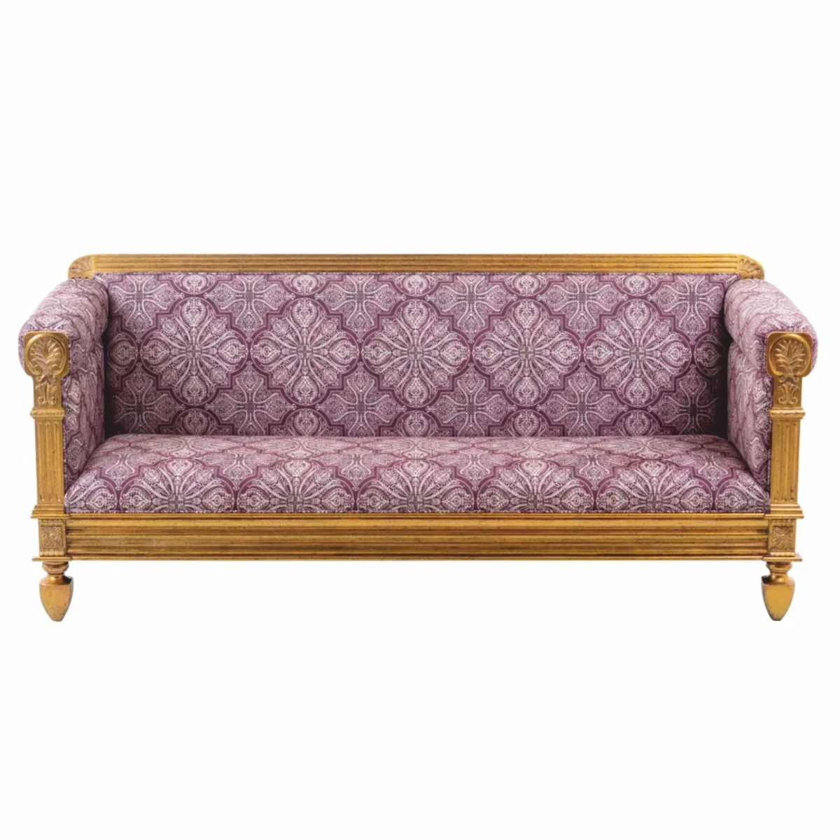 Luxus Barock Sofa Lila / Antik Gold 231 cm - Barock Wohnzimmer Möbel
