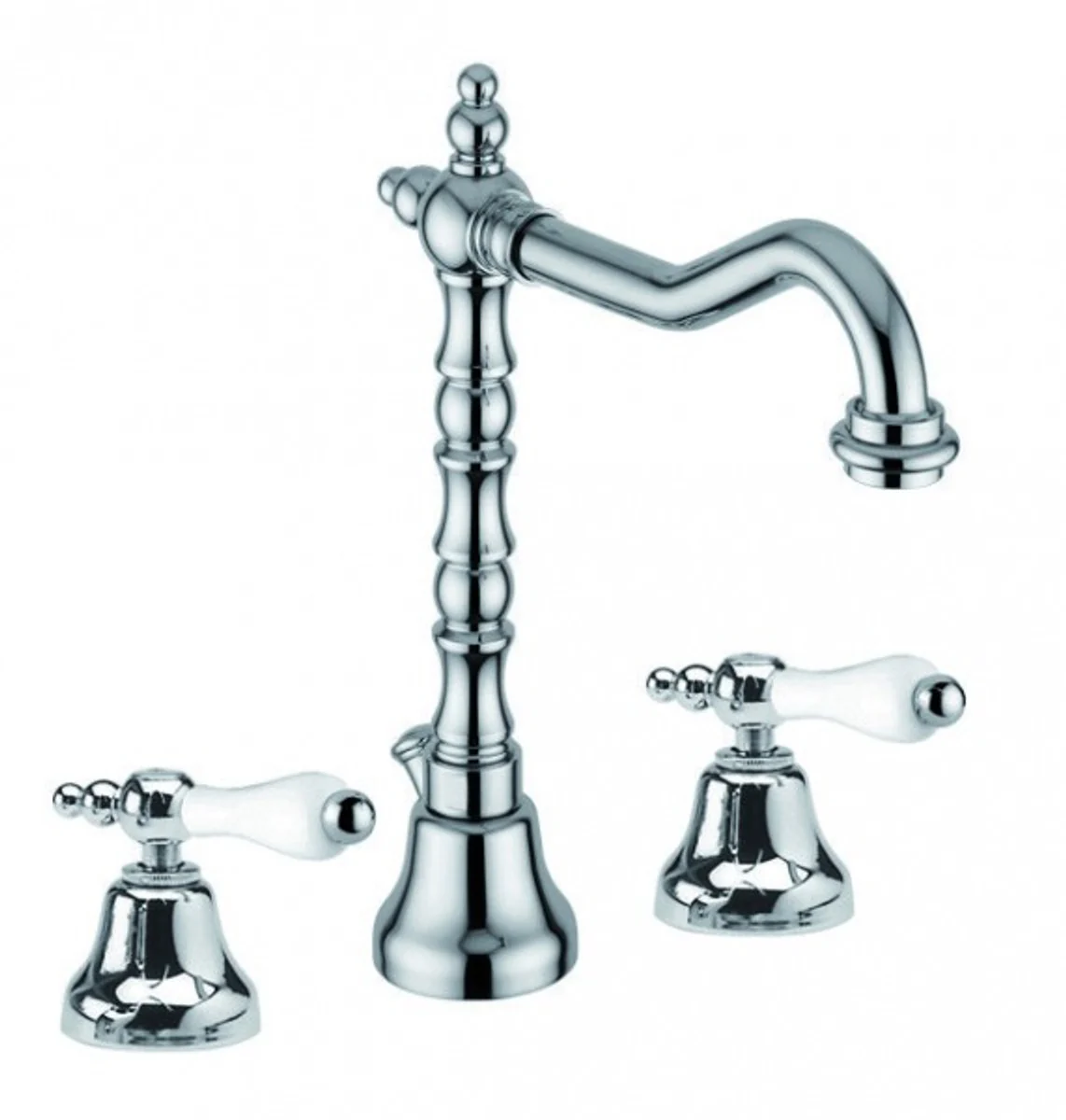 Luxury bathroom accessories - Art Nouveau retro washbasin tap washbasin three-hole mixer chrome series Milano - Made in Italy