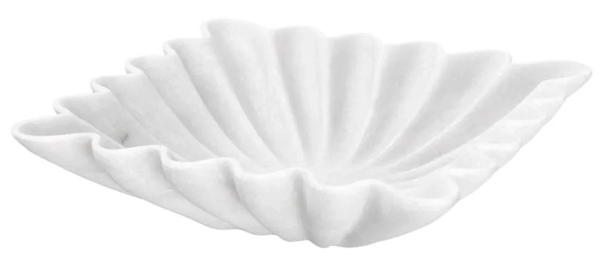 Luxus Deko Marmor Schüssel Weiß 30,5 x 30,5 x H. 8 cm - Deko Schale - Quadratische Obstschale - Esstisch Deko - Deko Accessoires - Luxus Accessoires - Luxus Qualität