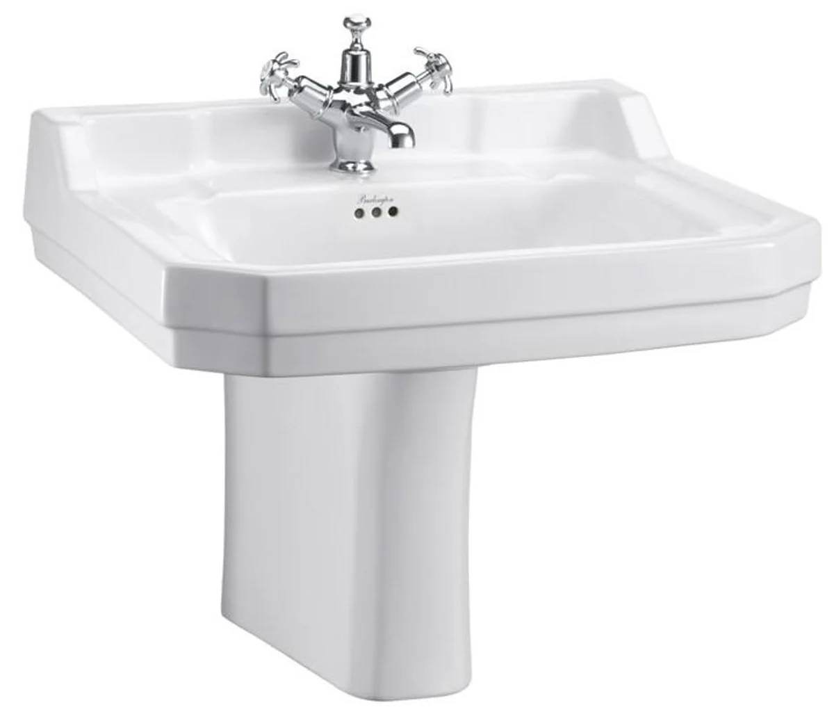 Porcelain washbasin with half base 61 x 51 x H. 56 cm