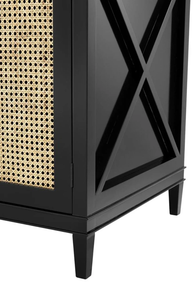 Luxury chest of drawers black / natural colors 200 x 56 x H. 92.5 cm - Limited Edition