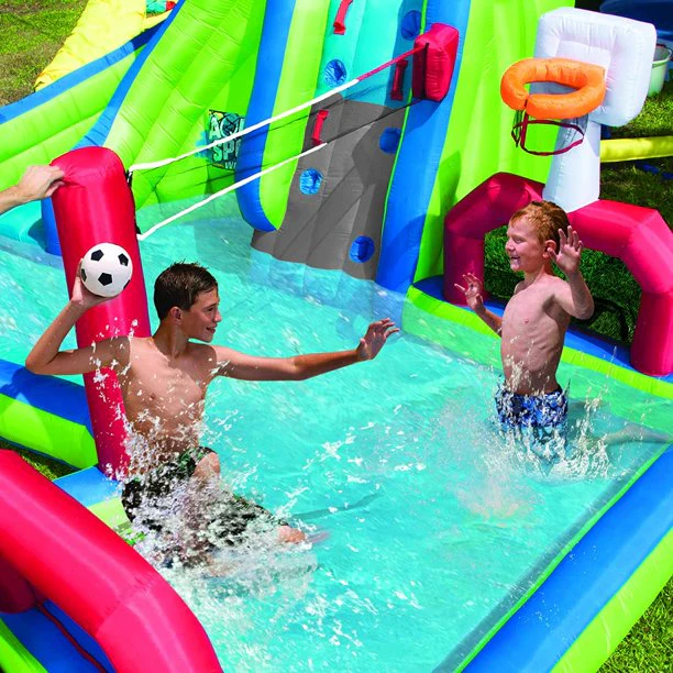Banzai Sports 3-in-1 aufblasbare Duratech Bouncer-Wasserrutsche – für Kinder im Alter von 5–12 Jahren
