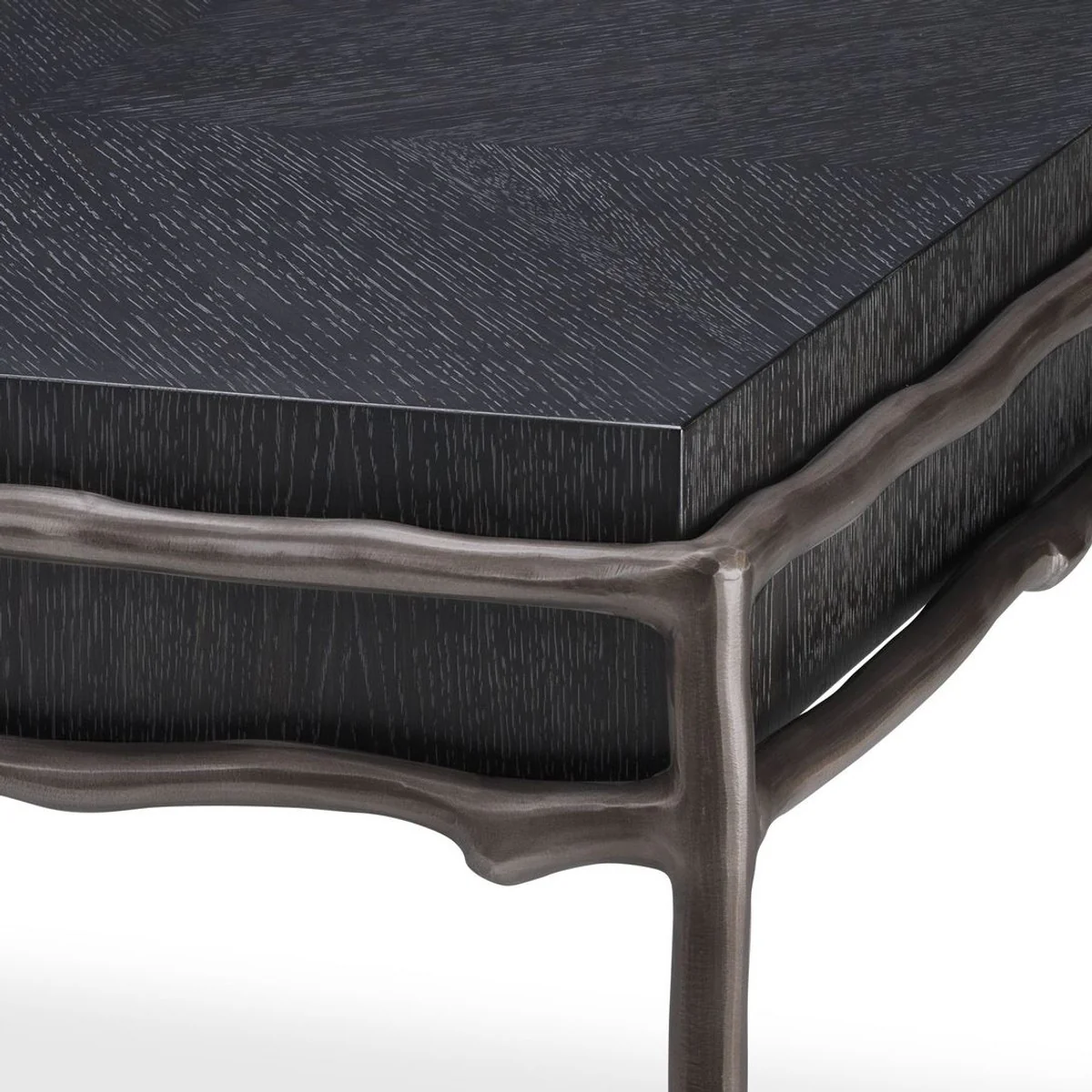 Luxury side table anthracite gray / bronze 65 x 65 x H. 38.5 cm - living room furniture - hotel furniture - luxury collection