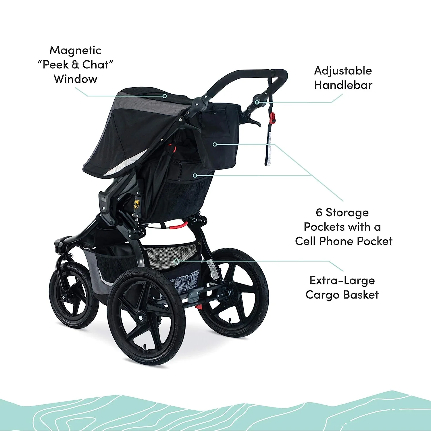 Gear Revolution Flex 3.0 Jogging-Kinderwagen, Lunar – Ultrareflektierende Akzente